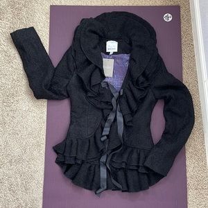 Anthropologie Ruffian wool feminine coat